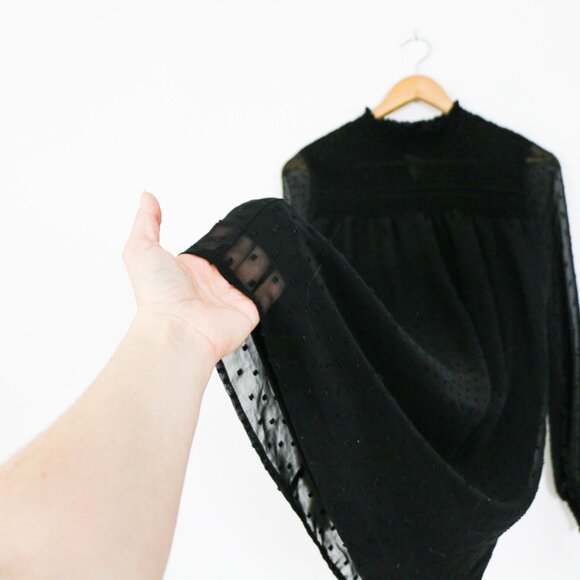 *Devoted Black Long Sheer Sleeve Mini Dress Lace - Picture 6 of 8